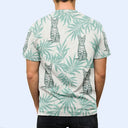 Pet Lovers, Family, Summer - Custom Photo Pencil Drawing Palm Leaf Vacation Vibe - Personalized Full Print T Shirt