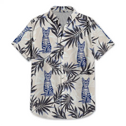 Pet Lovers,Family,Summer - Custom Photo Pencil Drawing Palm Leaf Vacation Vibe - Personalized Hawaiian Shirt