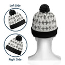 Gift For Yourself,Gift For Women,Gift For Men,Pet Lovers,Pet Mom,Pet Dad,Dog Lovers,Dog Mom,Dog Dad,Cat Mom,Cat Lovers,Cat Dad,Love,Christmas - Custom Photo Pencil Drawing Toile De Jouy Snowflakes - Personalized Bobble Beanie Hat