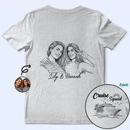Art Design, Gift For Bestie, Playful, Cruising, Custom Photo, Summer, Photo - Pencil Sketch - Remove BG - Custom Photo Pencil Sketch - Personalized T Shirt