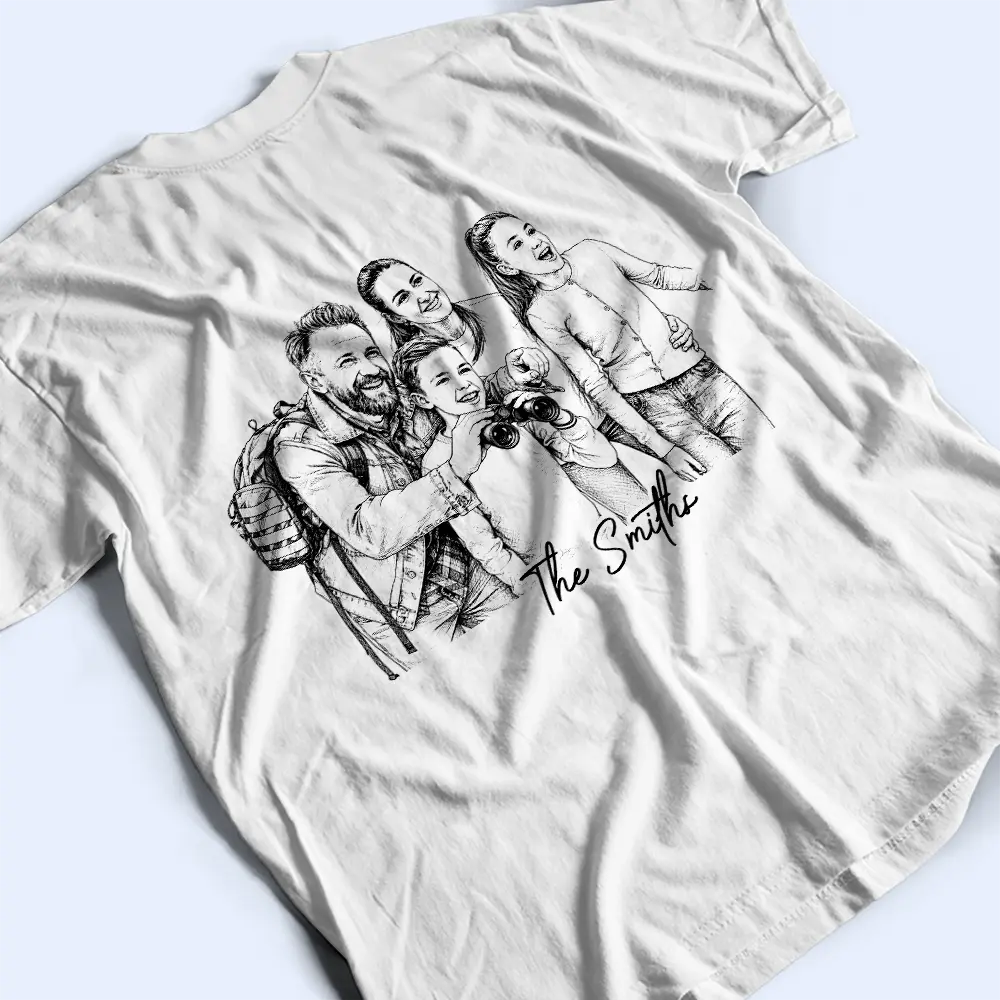 Art Design, Gift For Bestie, Playful, Cruising, Custom Photo, Summer, Photo - Pencil Sketch - Remove BG - Custom Photo Pencil Sketch - Personalized T Shirt