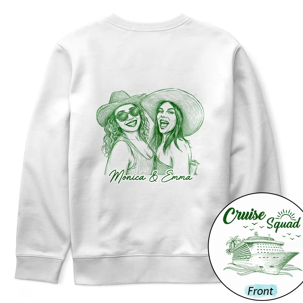 Art Design, Gift For Bestie, Playful, Cruising, Custom Photo, Summer, Photo - Pencil Sketch - Remove BG - Custom Photo Pencil Sketch - Personalized T Shirt
