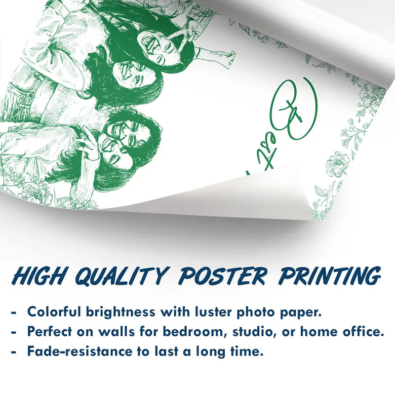 Gift For Bestie,Old Best friends,Gift For Sisters,Custom Photo,Happy - Custom Photo Pencil Sketch A True Friendship Is A Journey Without An End - Personalized Poster