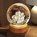 Gift For Bestie,Old Best friends,Gift For Sisters,Custom Photo,Happy - Custom Photo Pencil Sketch A True Friendship Is A Journey Without An End - Personalized Crystal Globe Lamp