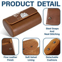 Custom Photo Pencil Sketch Art Best Dad Grandpa Ever - Personalized Leather Watch Case