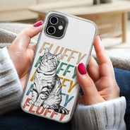 Custom Photo,Art Design,Pet Lovers,Adorable,Photo - Pencil Sketch - White BG - Custom Photo Pencil Sketch Art Dog Cat With Colorful Texts - Personalized Clear Phone Case