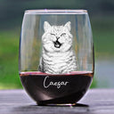 Family,Gift For Bestie,Dog Lovers,Cat Lovers,Happy,Custom Photo,Gift For Mother,Gift For Father - Custom Photo Pencil Sketch Art Family Besties Dog Cat Portrait - Personalized Stemless Wine Glass