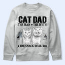 Custom Photo,Art Design,Cat Dad,Pet Lovers,Gift For Father,Playful,Photo - Pencil Sketch - White BG - Custom Photo Pencil Sketch Art Cat Dad The Man The Myth The Snack Dealer - Personalized T Shirt