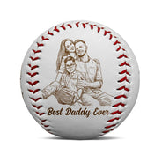 Custom Photo,Baseball,Gift For Father,Sport Dad,Happy,Photo - Pencil Sketch,Playful - Custom Photo Pencil Sketch Baseball Dad - Personalized Baseball, Softball