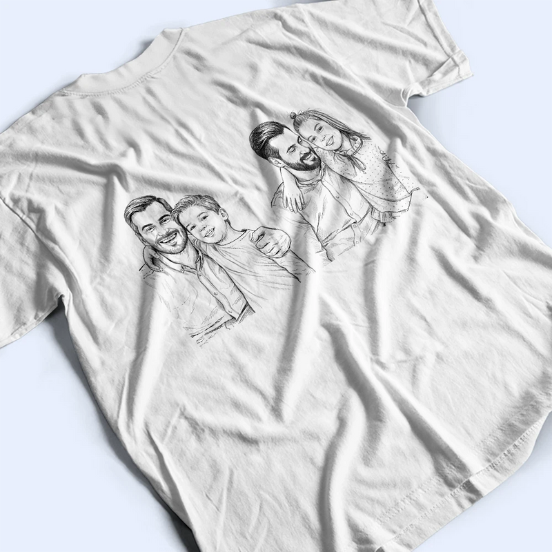 Custom Photo,Gift For Father,Pet Lovers,Pet Dad,Non-Eng,Photo - Pencil Sketch,Special Font,Playful - Custom Photo Pencil Sketch Best Dad Ever Just Ask - Personalized T Shirt