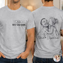 Gift For Father,Gift For Grandpa,Non-Eng,Photo - Pencil Sketch,Adorable - Custom Photo Pencil Sketch Best Dad Grandpa Ever - Personalized T Shirt