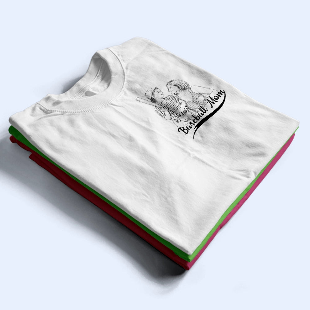 Gift For Mother,Gift For Father,Love,Baseball - Custom Photo Pencil Sketch Best Dad Mom Ever Baseball - Personalized T Shirt