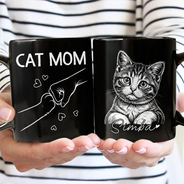 Custom Photo,Art Design,Pet Dad,Pet Lovers,Gift For Father,Adorable,Photo - Pencil Sketch - Remove BG - Custom Photo Pencil Sketch Best Dad Papa Ever - Personalized Mug
