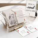 Art Design,Romantic,Gift For Couples,Wedding,Photo - Pencil Sketch - Bold,Monogram - Custom Photo Pencil Sketch Bride Groom Monogram Guest Book - Personalized Playing Cards