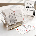 Art Design,Romantic,Gift For Couples,Wedding,Photo - Pencil Sketch - Bold,Monogram - Custom Photo Pencil Sketch Bride Groom Monogram Guest Book - Personalized Playing Cards