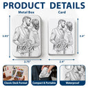 Art Design,Romantic,Gift For Couples,Wedding,Photo - Pencil Sketch - Bold,Monogram - Custom Photo Pencil Sketch Bride Groom Monogram Guest Book - Personalized Playing Cards