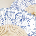 Art Design,Romantic,Gift For Couples,Wedding,Photo - Pencil Sketch - Bold,Custom Text - Custom Photo Pencil Sketch Bride Groom Wedding Toile - Personalized Hand Folding Fans