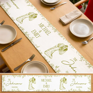 Art Design, Custom Photo, Married Couple, Romantic, Gift For Couples, Wedding, Photo - Pencil Sketch - Remove BG - Custom Photo Pencil Sketch Couples Wedding Engaged Bachelor Party - Personalized Table Runner