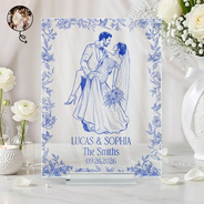 Art Design, Custom Photo, Married Couple, Romantic, Gift For Couples, Wedding, Photo - Pencil Sketch - Remove BG - Custom Photo Pencil Sketch Couples Wedding Engaged Bachelor Party - Personalized Vertical Rectangle Acrylic Plaque