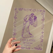 Art Design, Custom Photo, Married Couple, Romantic, Gift For Couples, Wedding, Photo - Pencil Sketch - Remove BG - Custom Photo Pencil Sketch Couples Wedding Engaged Bachelor Party - Personalized Vertical Rectangle Acrylic Plaque