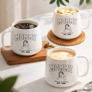 Custom Photo,New Baby,Art Design,Gift For Father,New Dad,Adorable,Photo - Pencil Sketch - Remove BG - Custom Photo Pencil Sketch Dad Mom New Parents Est - Personalized Tapered Mug