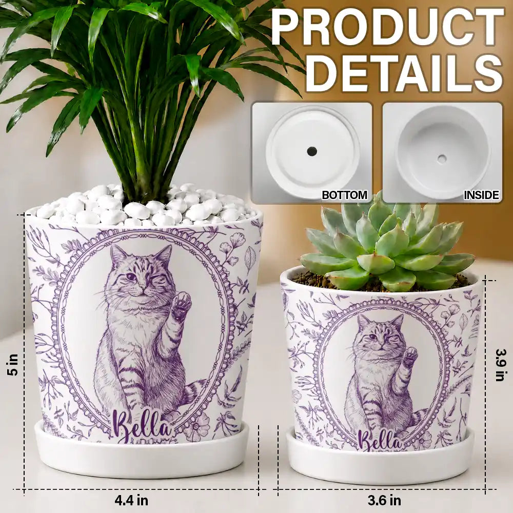 Art Design,Cozy,Pet Lovers,Photo - Pencil Sketch - Remove BG - Custom Photo Pencil Sketch Dog Cat Pet Portrait Toile Remembrance - Personalized Plant Pot
