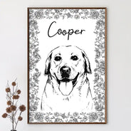 Pet Lovers,Pet Mom,Pet Dad,Dog Lovers,Dog Mom,Dog Dad,Cat Lovers,Cat Mom,Cat Dad,Love,Custom Photo - Custom Photo Pencil Sketch Dog Cat Portrait - Personalized Poster