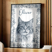 Pet Lovers,Pet Mom,Pet Dad,Dog Lovers,Dog Mom,Dog Dad,Cat Lovers,Cat Mom,Cat Dad,Love,Custom Photo - Custom Photo Pencil Sketch Dog Cat Portrait - Personalized Poster
