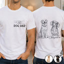 Custom Photo Pencil Sketch Dog Mom Dog Dad Hand Punch - Personalized T Shirt