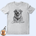 Custom Photo,Family,Pet Lovers,Happy,Gift For Bestie,Non-Eng,Photo - Pencil Sketch,Playful - Custom Photo Pencil Sketch Family Besties Dog Cat Portrait - Personalised T Shirt