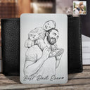 Gift For Father,Gift For Grandpa,Pet Lovers,Pet Mom,Pet Dad,Dog Lovers,Dog Mom,Dog Dad,Cat Lovers,Cat Mom,Cat Dad,Non-Eng,Photo - Pencil Sketch,Humorous - Custom Photo Pencil Sketch Family Dog Cat Portrait - Personalized Aluminum Wallet Card