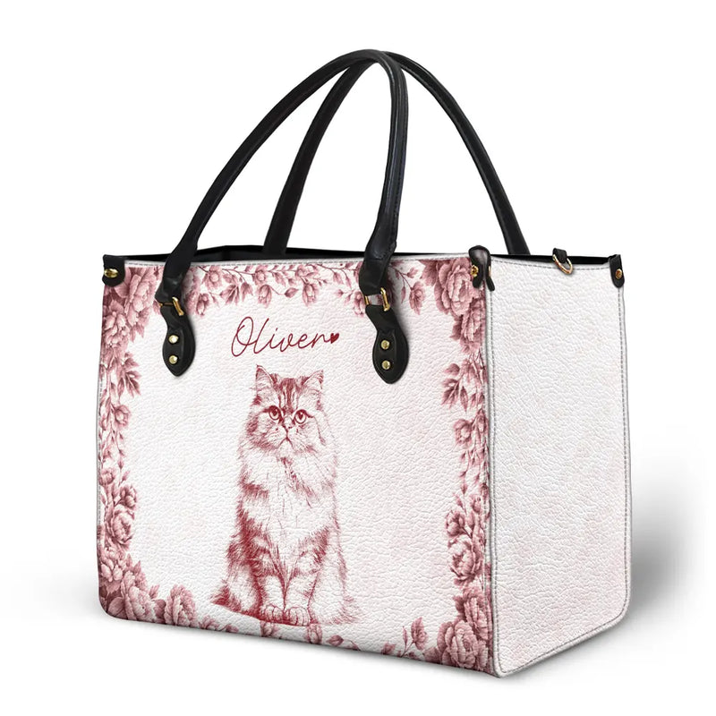 Family,Gift For Bestie,Dog Lovers,Cat Lovers,Happy,Custom Photo,Gift For Mother,Gift For Father - Custom Photo Pencil Sketch Family Dog Cat Portrait - Personalized Leather Bag
