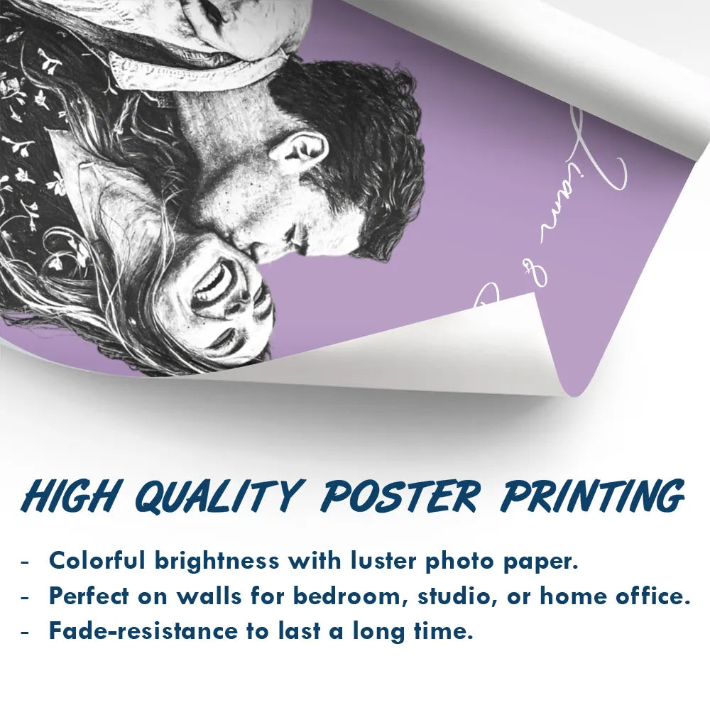 Family, Gift For Bestie, Dog Lovers, Cat Lovers, Happy, Custom Photo, Gift For Mother, Gift For Father - Custom Photo Pencil Sketch Family Dog Cat Portrait - Personalized Poster