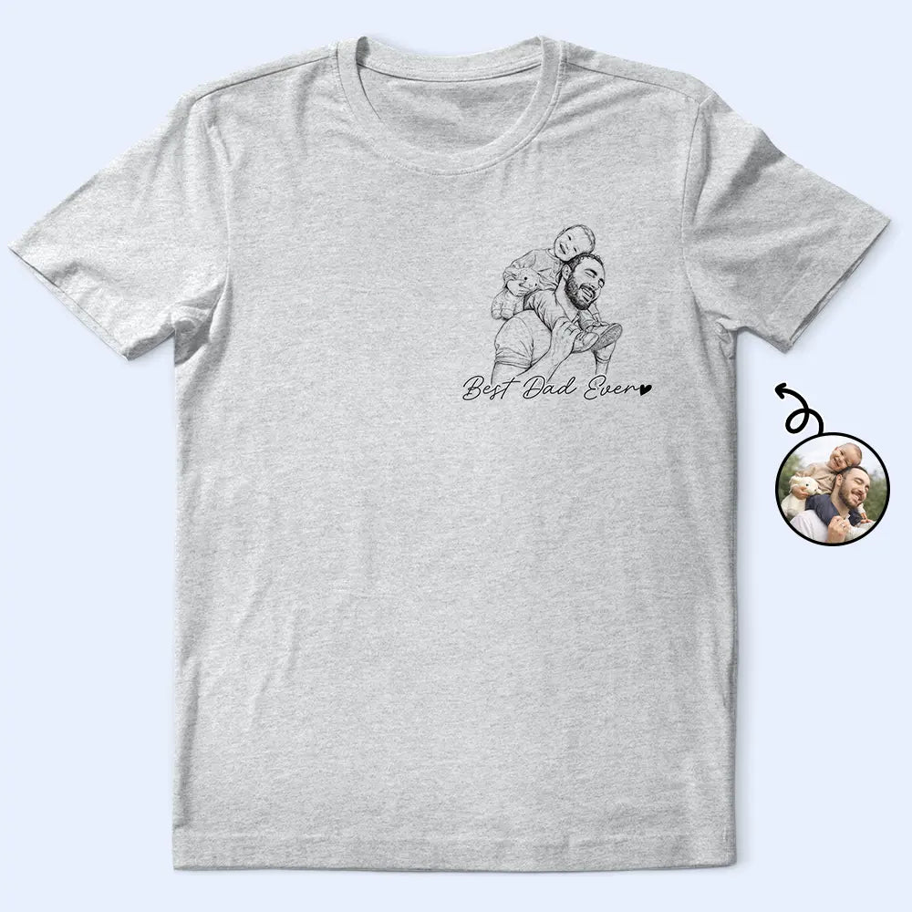 Custom Photo Pencil Sketch Family Dog Cat Portrait - Personalized T Shirt