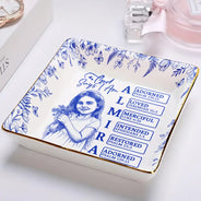 Custom Photo,Gift For Yourself,Gift For Women,Happy - Custom Photo Pencil Sketch God Says I Am - Personalized Ring Dish
