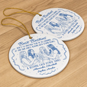 Top Market,Art Design,Gift For Bestie,Christmas,Humorous,Photo - Pencil Sketch - Remove BG - Custom Photo Pencil Sketch Here's To Another Year Of Us Cheers Besties - Personalized Circle Ceramic Ornament