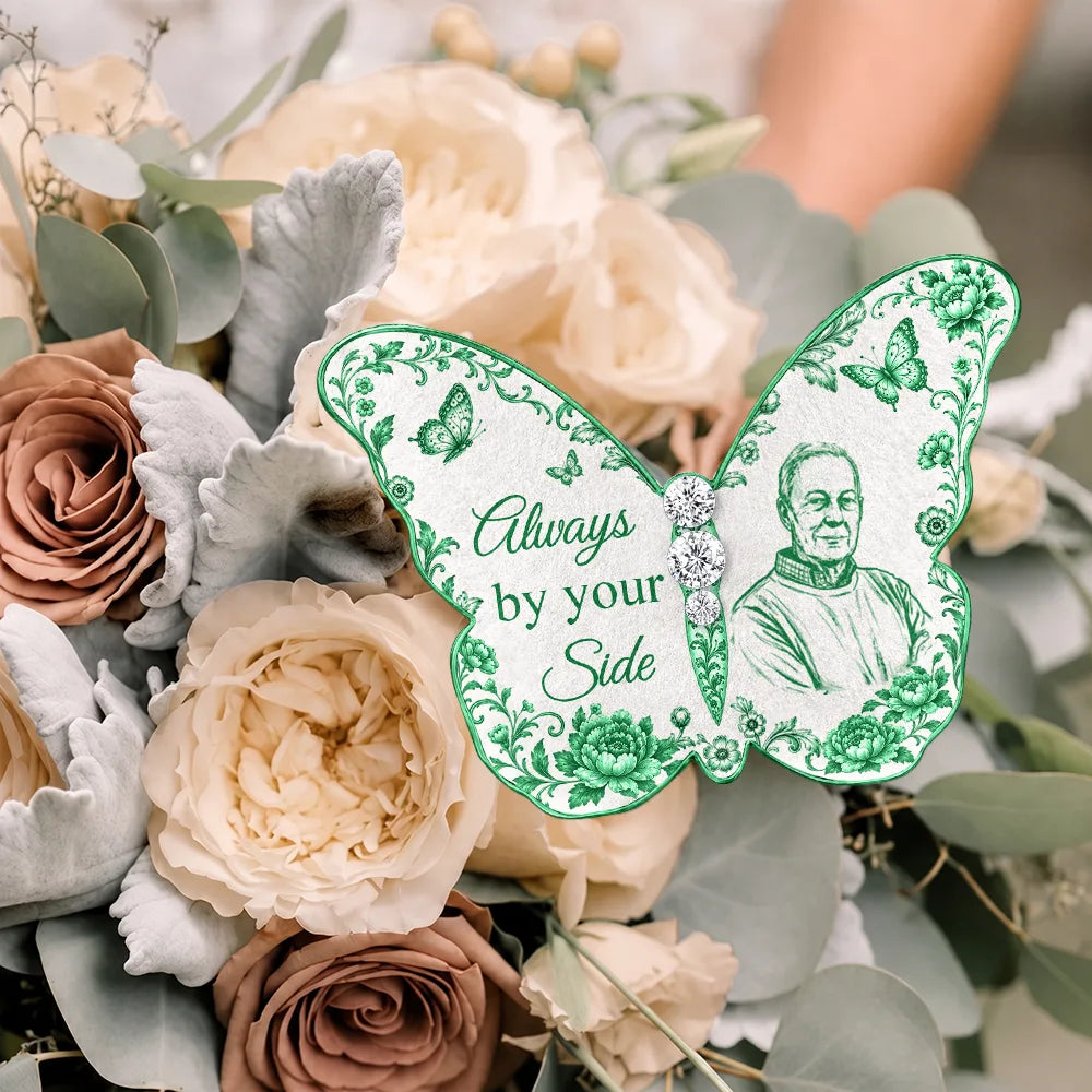 Art Design,Sentimental,Family,Wedding,Photo - Pencil Sketch - Remove BG - Custom Photo Pencil Sketch I Am Always With You - Personalized Brooch