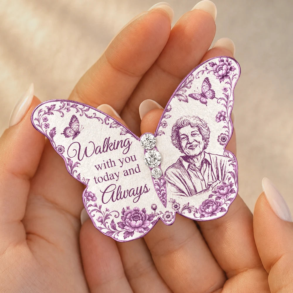 Art Design,Sentimental,Family,Wedding,Photo - Pencil Sketch - Remove BG - Custom Photo Pencil Sketch I Am Always With You - Personalized Brooch