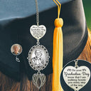 Memorial, Sad, Parents, Gift For Grandparents, Gift For Daughter, Gift For Son, Graduation - Custom Photo Pencil Sketch I Am Walking Beside You Memorial - Personalized Graduation Tassel Charm
