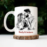 Gift For Couples,Gift For Husband,Gift For Wife,Gift For Girlfriend,Gift For Boyfriend,Love - Custom Photo Pencil Sketch I Wish I Could Turn Back The Clock - Personalized Mug
