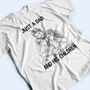Gift For Father,Custom Photo,Dad - Daughters (Young),Photo - Pencil Sketch,Proud - Custom Photo Pencil Sketch Portrait A Dad And His Girl - Personalized T Shirt