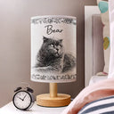 Family,Gift For Bestie,Dog Lovers,Cat Lovers,Happy,Custom Photo,Gift For Mother,Gift For Father,Memorial - Custom Photo Pencil Sketch Memorial Family Dog Cat Portrait - Personalized Fabric Lamp