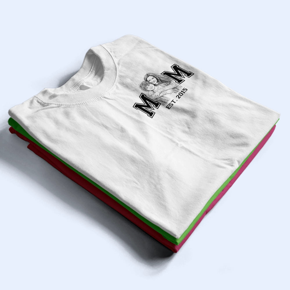 Gift For Mother,Gift For Father,Love,New Dad,New Mom,Photo - Pencil Sketch - Custom Photo Pencil Sketch New Dad New Mom - Personalized T Shirt