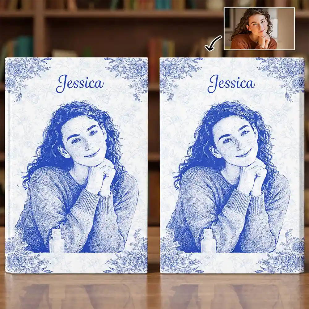 Custom Photo Pencil Sketch Person Dog Cat Portrait - Personalized Hardcover Journal