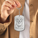 Pet Lovers,Pet Mom,Pet Dad,Dog Lovers,Dog Mom,Dog Dad,Cat Lovers,Cat Mom,Cat Dad,Non-Eng,Photo - Pencil Sketch,Adorable - Custom Photo Pencil Sketch Pet Dad Pet Mom - Personalized Aluminum Keychain