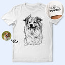 Pet Lovers,Pet Mom,Pet Dad,Dog Lovers,Dog Mom,Dog Dad,Cat Lovers,Cat Mom,Cat Dad,Non-Eng,Photo - Pencil Sketch,Adorable - Custom Photo Pencil Sketch Pet Dad Pet Mom - Personalized T Shirt