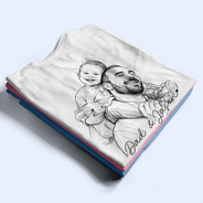 Gift For Father,New Dad,New baby,Custom Photo,Photo - Pencil Sketch,Time-to-Clock,Adorable - Custom Photo Pencil Sketch The Moment You Became My Dad - Personalized T Shirt