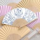 Grateful,Art Design,Gift For Bestie,Wedding,Photo - Pencil Sketch - Remove BG - Custom Photo Pencil Sketch Toile De Jouy Couple Wedding - Personalized Hand Folding Fans