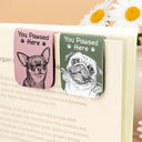 Art Design,Playful,Christmas,Reading,Pet Lovers,Photo - Pencil Sketch - Bold - Custom Photo Bold Sketch You Pawsed Here - Personalized Leather Magnetic Bookmark