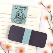 Art Design,Playful,Christmas,Reading,Pet Lovers,Photo - Pencil Sketch - Bold - Custom Photo Bold Sketch You Pawsed Here - Personalized Leather Magnetic Bookmark